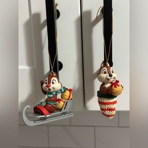 CHIP & DALE Disney Ornament Grolier Disney Christmas Magic MINT Lot of 2